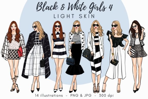 Black and White Girls - Light Skin: A Versatile Digital Asset for Creative Projects