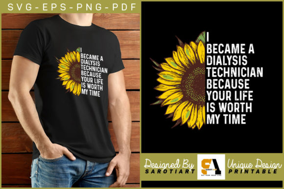 Dialysis Technician Sublimation Flower T-Shirt Design: A Unique Tribute to Healthcare Heroes