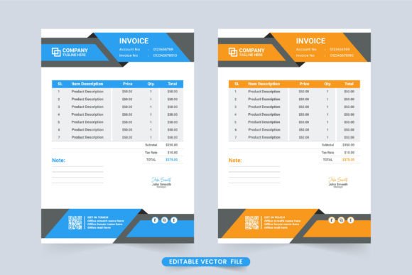 Modern Business Invoice and Cash Receipt: A Professional Approach to Financial Documentation