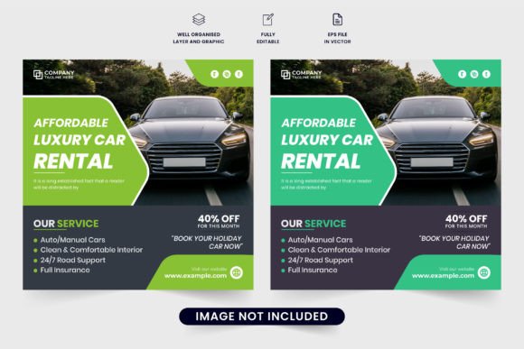 Rent a Car Business Advertisement Vector