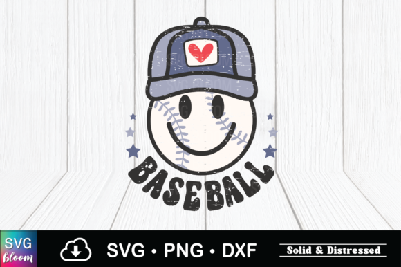 Retro Baseball Smile Face Groovy Vintage: A Nostalgic Design for Creative Projects