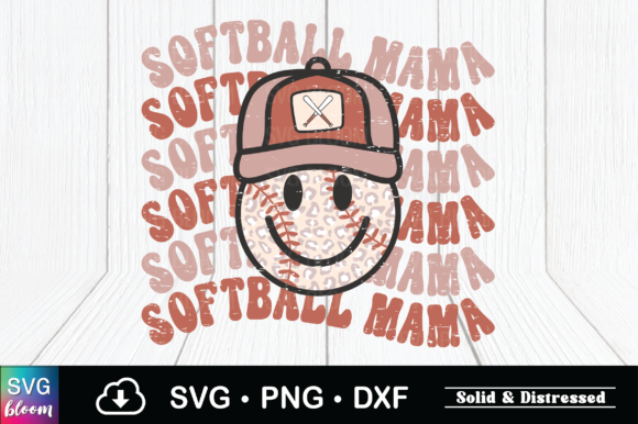 Retro Leopard Softball Mama Smile Face: A Versatile Design for Creative Projects