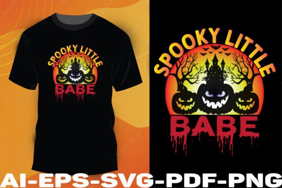 Spooky Little Babe Halloween T-Shirt Design SVG Cut File