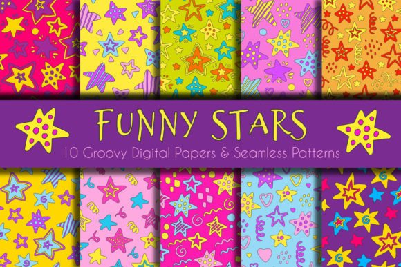 Unlock Creativity with Funny Stars 10 Digital Papers Patterns: A Must-Have for Modern Designers and Creators