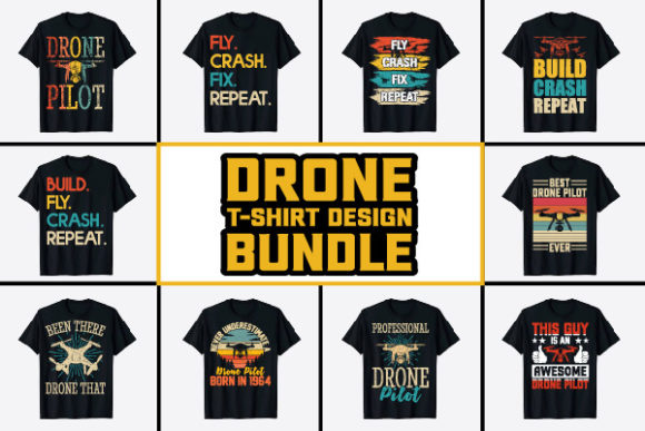 Vintage Drone T-Shirt Design Bundle: A Creative Asset for Merchandise Creators